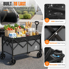 Navatiee carrito plegado dentro de maletero para almacenamiento compacto