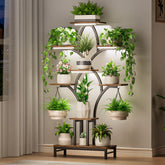 NEHAJUNXI estantería frontal mostrando ocho niveles y diseño curvo