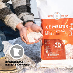 Northern Salt bolsa en mano para comparar tamaño y cantidad útil