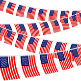 NOVWANG guirnalda frontal empaquetada mostrando 100 banderas, ideal para eventos