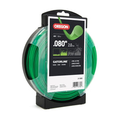 Oregon Gatorline frente del carrete mostrando longitud y embalaje durable