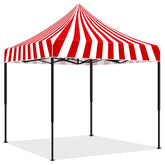Oudain vista frontal de la carpa con diseño carnaval, gran visibilidad