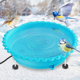 Ouinis baño para aves frontal azul mostrando diseño y beneficio visual