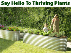 Plant & Plot comparación de tamaño con una persona para visualizar escala y capacidad
