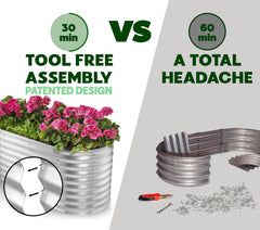 Plant & Plot primer plano del metal galvanizado que resiste óxido y garantiza durabilidad