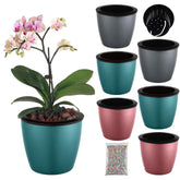 Planterhoma pack seis macetas negras vista frontal y ventaja ahorro