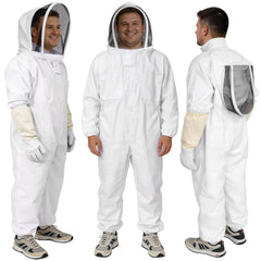 PNKKODW traje apicultor frontal mostrando cobertura completa y protección