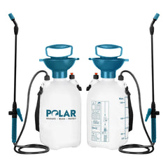 Polar Garden vista frontal del pulverizador con asa ergonómica y correa