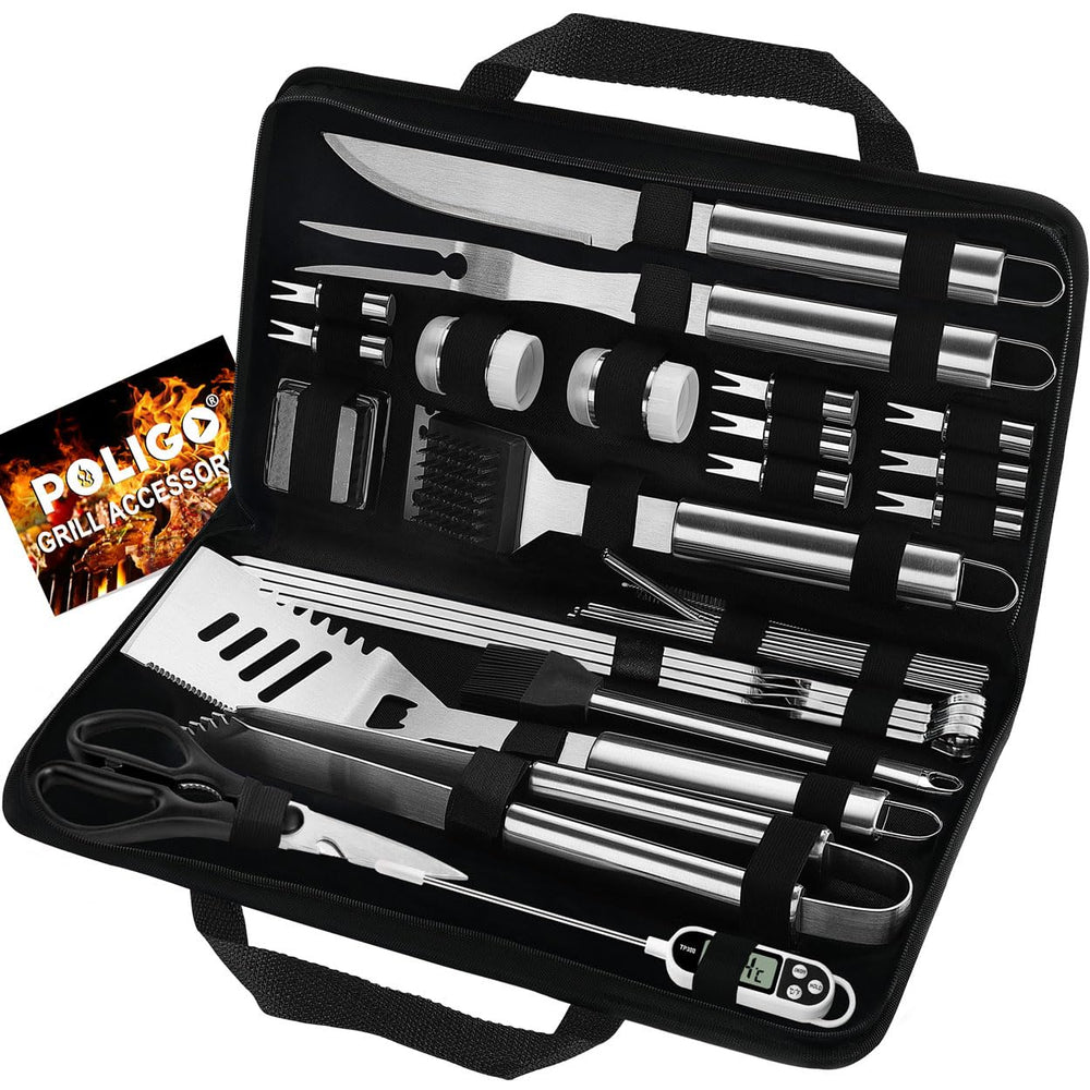 POLIGO set de parrilla frontal con funda, orden y comodidad