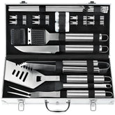 POLIGO set parrilla frontal mostrando todas las 22 piezas y estuche, organiza fácil