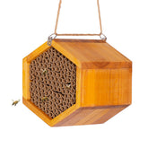 POLLIBEE casa frontal de madera, refugio duradero para polinizadores