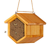 POLLIBEE vista frontal de la casa para abejas con acabado natural y protección duradera