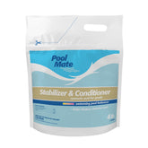 Pool Mate frasco frontal mostrando etiqueta y cantidad, facilita identificación del producto