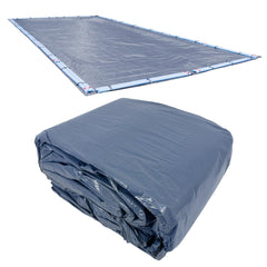 Pool Mate vista frontal del empaque y cubierta, protección clara para invierno