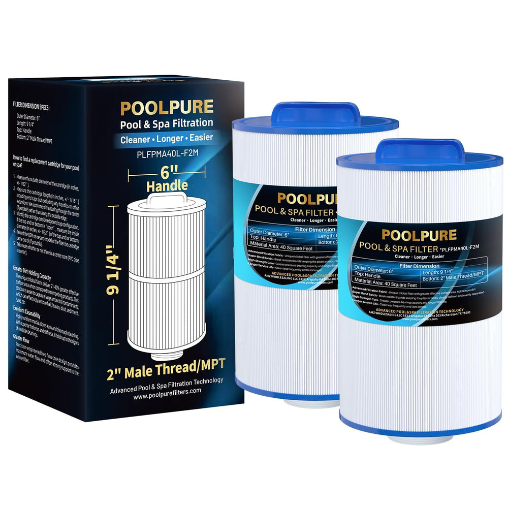 POOLPURE filtro frontal en empaque mostrando diseño y etiquetado, facilita identificación
