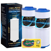POOLPURE filtro frontal mostrando forma y dimensiones, mejora la filtración