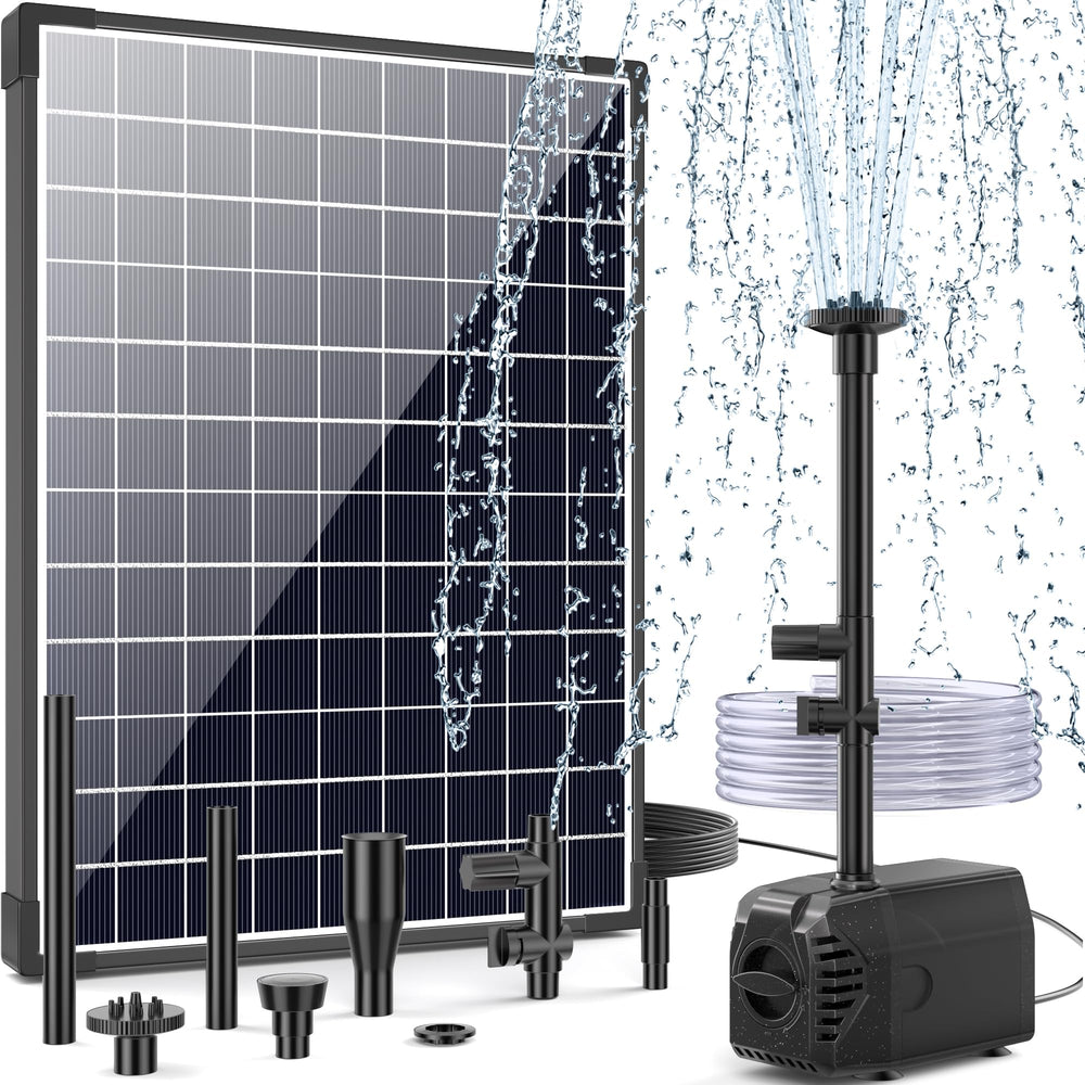POPOSOAP vista frontal de la bomba solar mostrando la carcasa y conexiones, fácil instalación