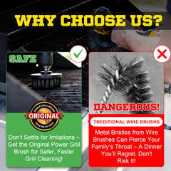 Power Grill Brush detalle de cerdas de nailon resistentes y seguras