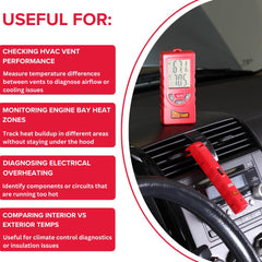 Power Probe sensor remoto inalámbrico fijado en motor, permite accesos difíciles sin cables