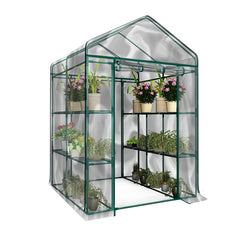 Pure Garden vista frontal mostrando estantes y puerta, protección ampliada