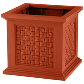 Pure Garden maceta frontal mostrando acabado terracota y diseño decorativo