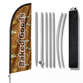 QSUM bandera 8ft vista frontal alta visibilidad