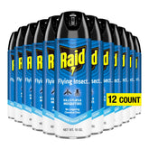 Raid aerosol frente mostrando etiqueta y tamaño útil