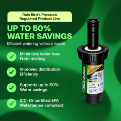 Rain Bird primer plano de la boquilla dual 180° que mejora la cobertura cercana al cabezal