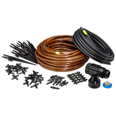Rain Bird empaque frontal del kit mostrando componentes y beneficio de instalación rápida