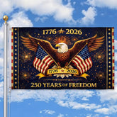 Remagr frontal de la bandera 250.º con diseño 1776-2026, impacto visual