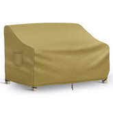 Richwon vista frontal de la funda caqui protegiendo sofá, resistencia ante lluvia