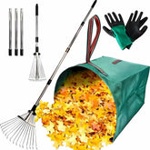RISETEX rastrillo frontal con bolsa mostrando eficiencia de recogida
