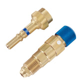 RO6G acoplamiento QDB33 frontal mostrando latón dorado y perfil resistente