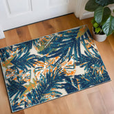Rugshop alfombra frontal mostrando diseño floral tropical y colores vivos