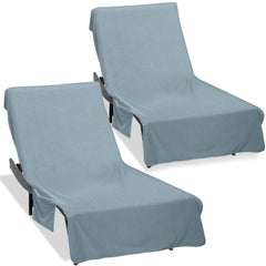 Ruikyhom funda tumbona frontal mostrando tamaño y color gris claro