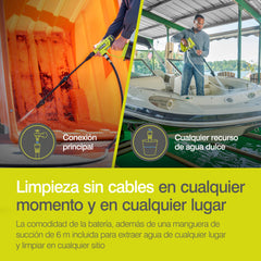RYOBI kit de sifonado conectado a cubo, facilita uso sin toma fija