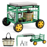 Saker imagen frontal del carrito con asiento mostrando estabilidad y comodidad