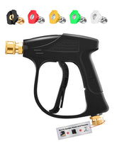 Saker pistola frontal mostrando diseño robusto y control ergonómico
