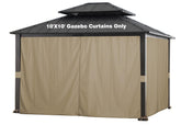 SCOCANOPY vista frontal del conjunto de cortinas khaki, reemplazo claro