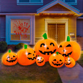 SEASONBLOW inflable calabaza frontal mostrando diseño y tamaño para decorar jardines