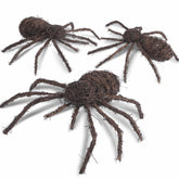 Seenelling vista frontal del pack de 3 arañas de ratán, decorativo y realista