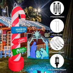 SHDEJTG inflable instalado en porche decorando entrada festiva