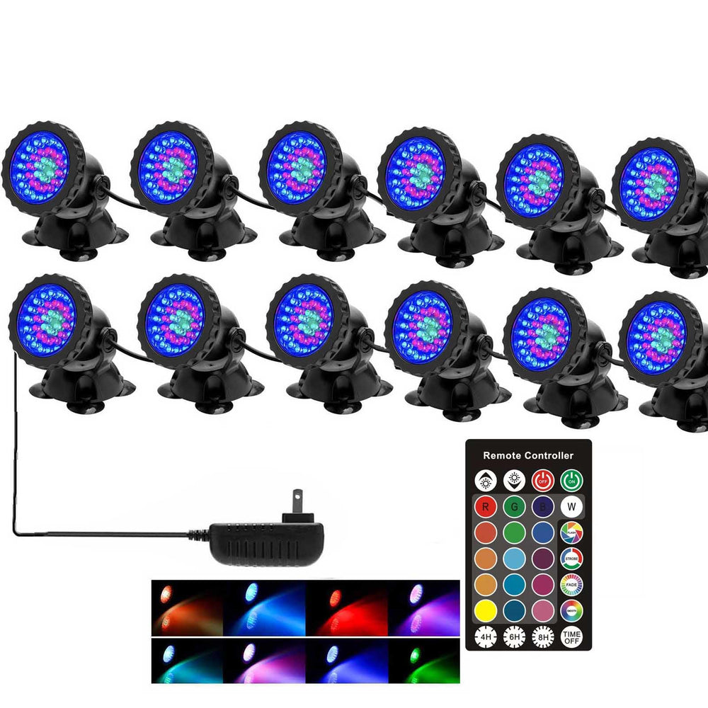 SHOYO vista frontal del juego de 12 luces mostrando diseño resistente y colores