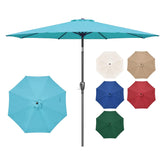 Simple Deluxe vista frontal de la sombrilla turquesa, brinda sombra amplia