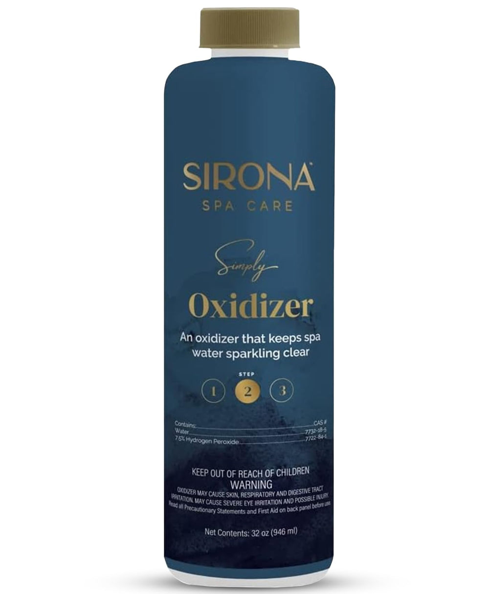 Sirona oxidador frente con taza medidora muestra dosificación fácil