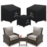 SIRUITON vista frontal del set completo protegiendo muebles en terraza