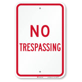 SmartSign vista frontal del cartel No Trespassing, máxima visibilidad