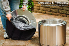 Solo Stove cremallera cerrada que asegura el Heat Deflector