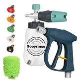 Sooprinse pistola frontal con bote 1 L mostrando control y manejo fácil
