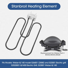 Elemento Stanbroil ya instalado en una parrilla Weber Q140 restaurando el calor uniforme